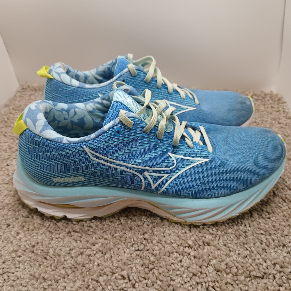 Mizuno Roxy Colab Womens Wave Rider 26 Blue Running Shoes Sneakers Size 9